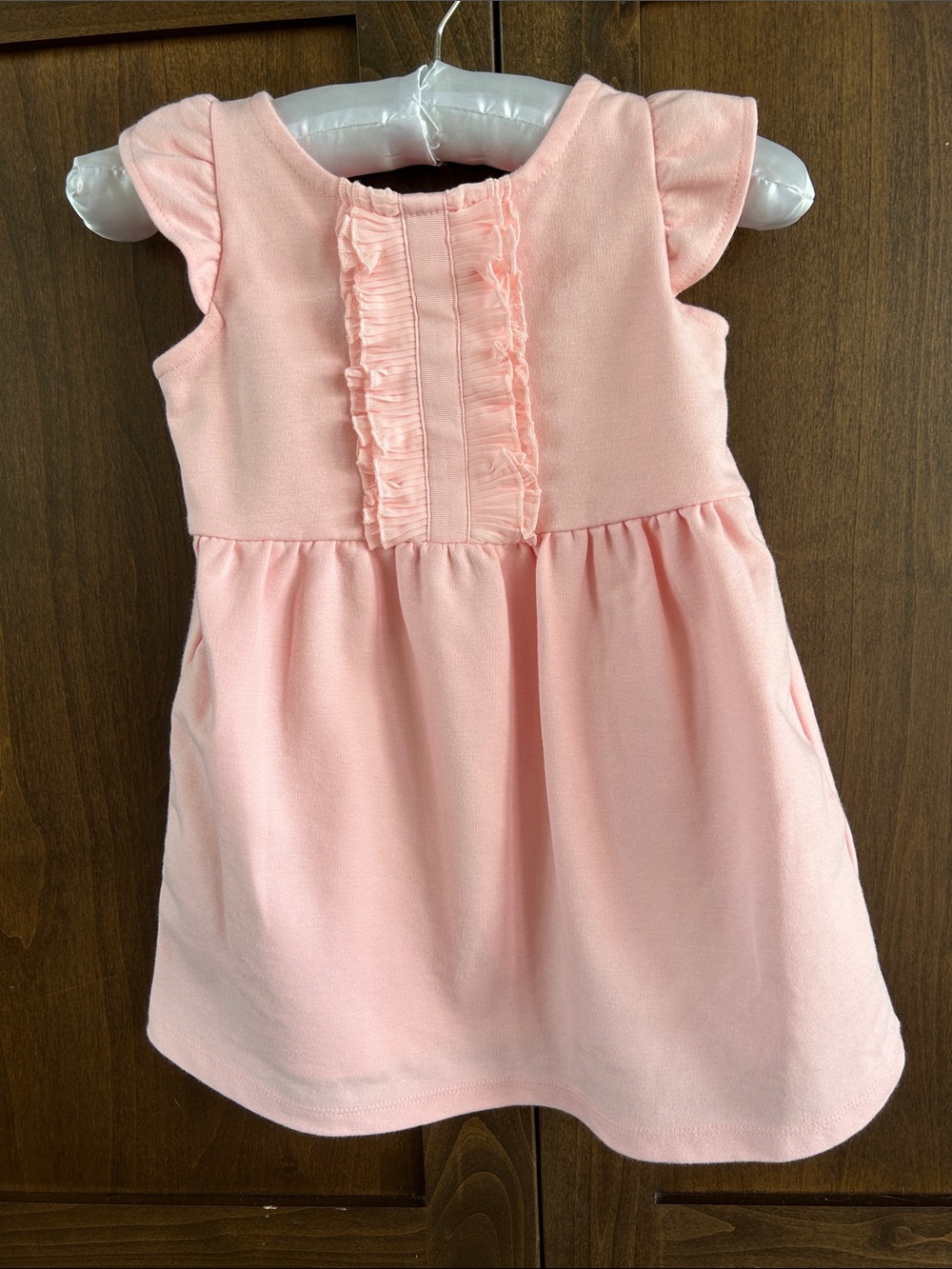 Janie and Jack Pink Ruffle Front Casual Dress